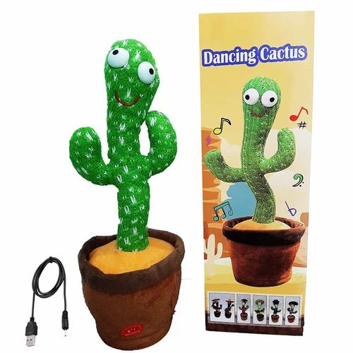 Rechargeable Dancing Cactus Toy Talking Singing