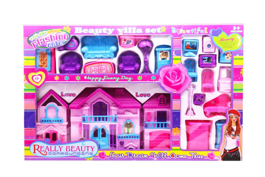 BIG DOLL HOUSE - BEAUTY VILLA SET FOR KIDS