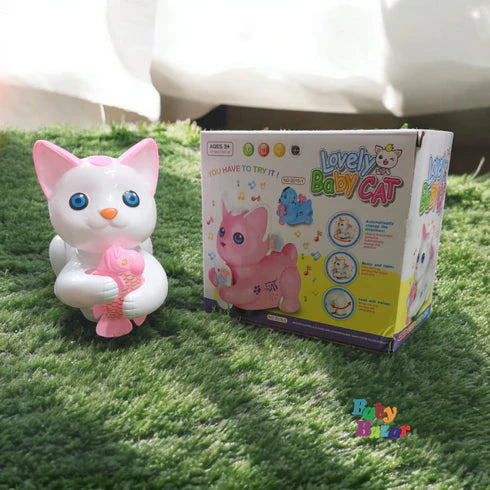 LOVELY BABY CAT FOR BABIES MUSIC AND CRAWLING CAT